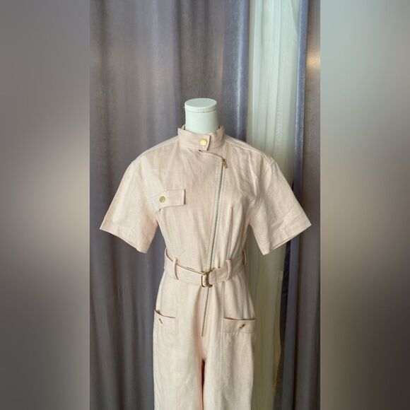 Sandro Pink Flutter Sleeve Jumpsuit, US2 - Picture 7 of 15